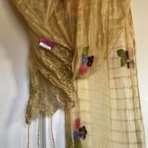 VTG Chan Luu Silk Floral Embroidered Scarf